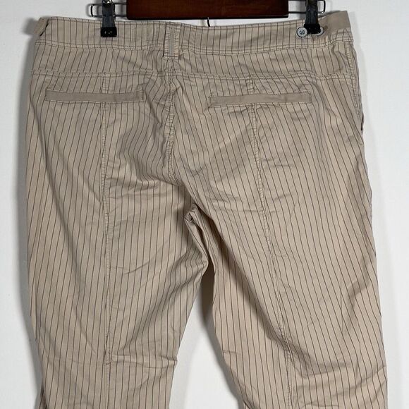 Anthropologie Hei Hei Raye Fold Over Cropped Pants Womens Sz 31 Cream Striped - Picture 5 of 16